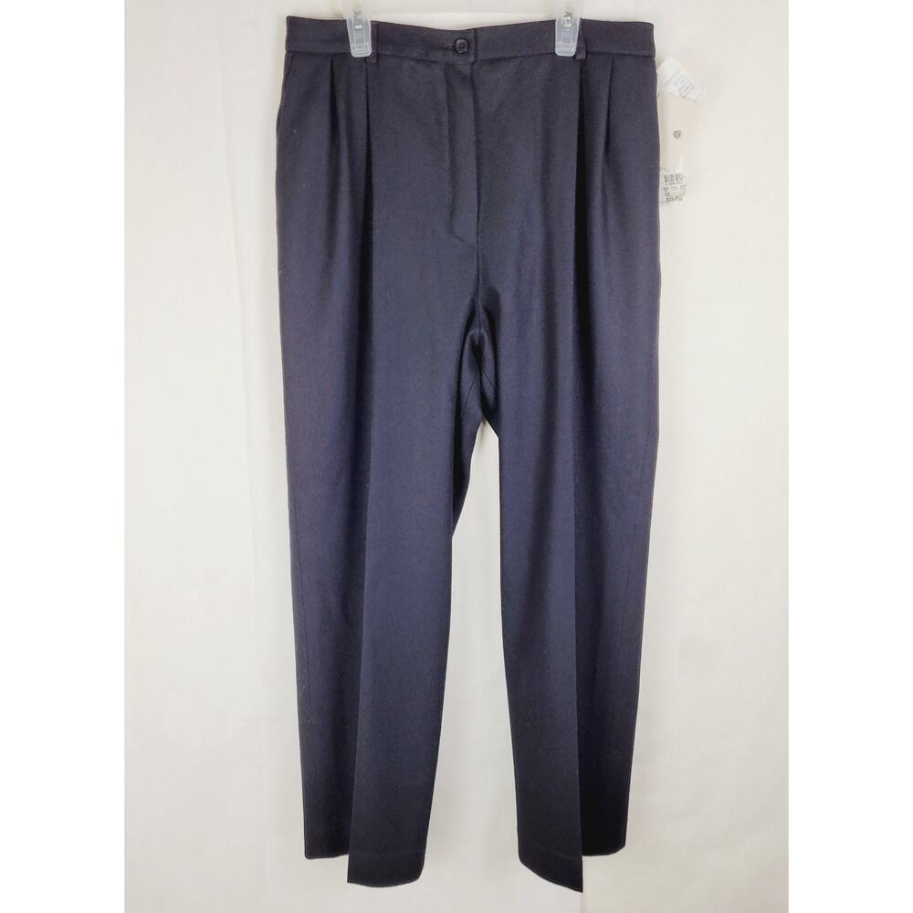 New Vintage Pendleton wool pleated pants black lined Size 14 Petite made in USA